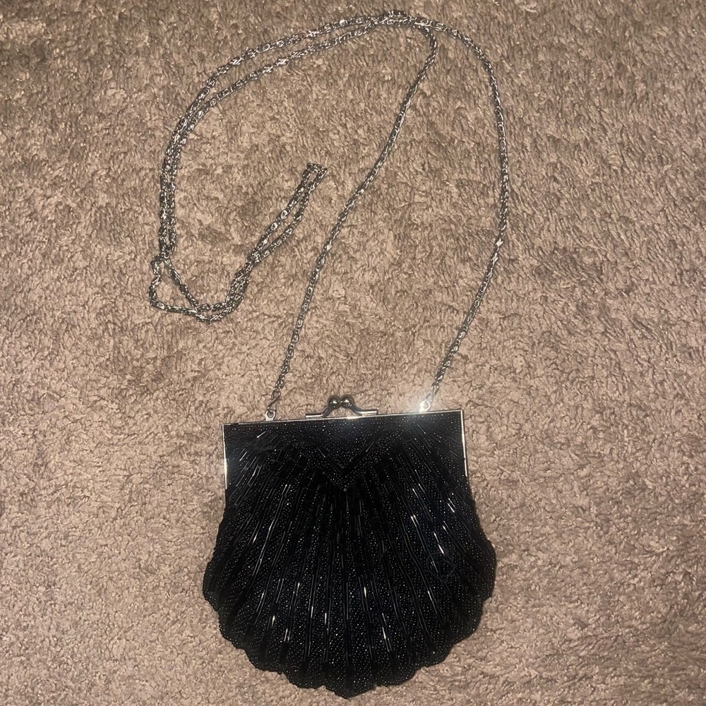 Vintage Black Beaded Evening Clutch Bag - Picture 2 of 7